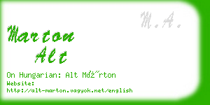 marton alt business card